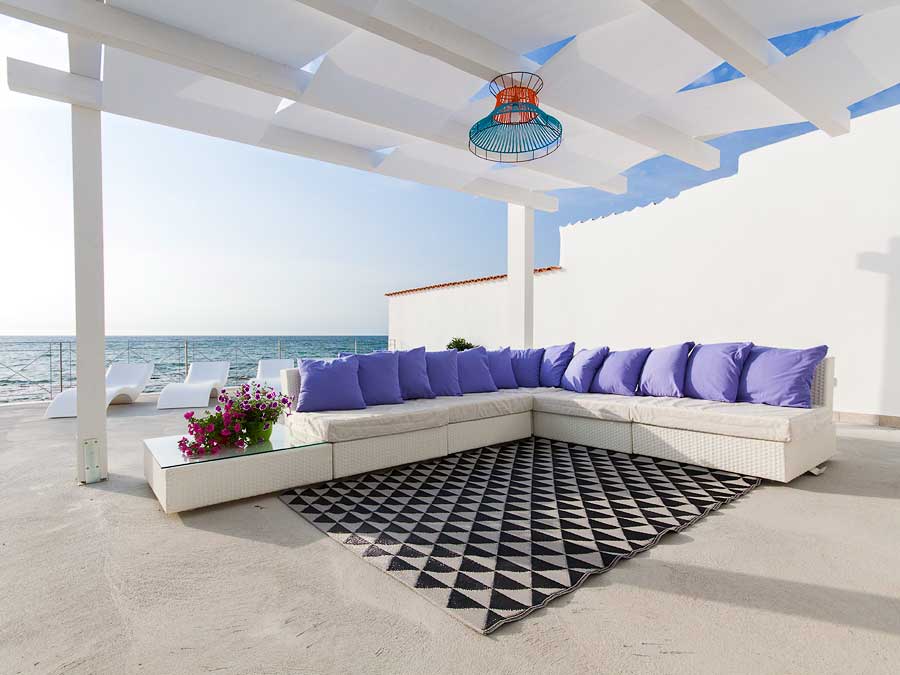 Outdoor furniture on the terrace of Villa Capone